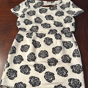 Black and White Rose Pattern Cooper & Ella Dress
